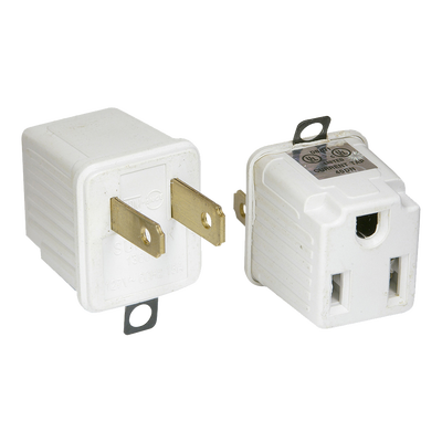 [N4-SYS-136074-198611] Adaptador clavija de aterrizado a polarizado 2 piezas ABS