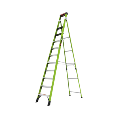[N4-SENTINEL12-207407] Escalera de 3.65 m Capacidad máxima de 170 Kg, inclinada, de fibra de vidrio con almohadilla de pared giratoria.