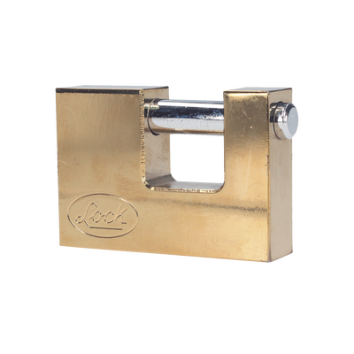 [N4-SYS-L22-C80-ELBB-214526] Candado de acero para Cortina Metálica / Medida 80 mm/ Acabado Latón Brillante / Nivel de Seguridad 6 / Llave Estándar.