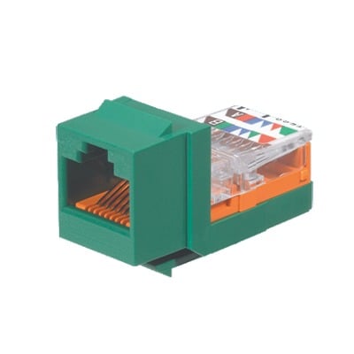 [N4-NK5E88MGRY-74153] Conector Jack Estilo Leadframe, Tipo Keystone, Categoría 5e, de 8 posiciones y 8 cables, Color Verde