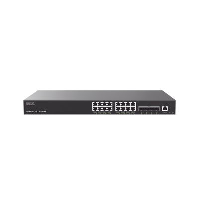 [N4-GWN7812P-221771] Switch Capa 3 PoE+ Administrable / 16 puertos 10/100/1000 Mbps + 4 Puertos SFP+ de 10 Gigabits / Hasta 240W / Compatible con GWN Cloud.