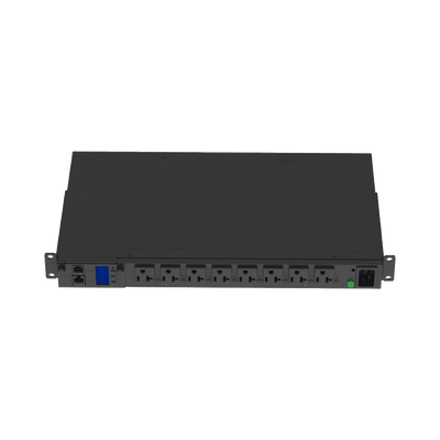 [N4-P08E16M-209966] PDU Switchable y Monitoreable por Toma (MS) para Distribución de Energía, Enchufe de Entrada NEMA L5-20P, Con 8 Salidas 5-20R, Horizontal 19in, 120 Vca, 15 Amp, 1UR