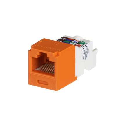 [N4-CJ688TPOR-178002] Conector Jack RJ45 Estilo TP, Mini-Com, Categoría 6, de 8 posiciones y 8 cables, Color Naranja