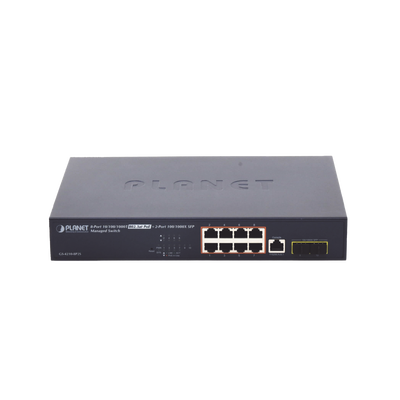 [N4-GS-4210-8P2S-168315] Switch Administrable Capa 2 de 8 Puertos PoE 802.3af/at Gigabit 140 W Max, 2 Puertos SFP, Modo Extendido Hasta 250 m.
