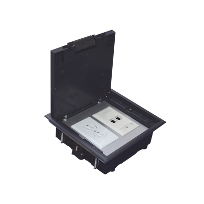 [N4-TH-CP-2M-72885] Caja de piso para dos módulos universales (Socket M2), para alimentación eléctrica y redes de datos (11000-33401) No incluye faceplates