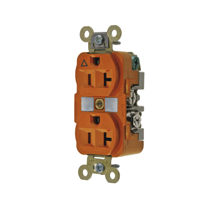 [N4-HUB-IG5362-213471] Contacto Dúplex Conexión a Tierra Aislada/ 20 A 125 V/ 2 polos 3 Hilos/ Color Naranja/ Nema 5- 20R/ Grado Industrial.