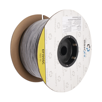 [N4-EF-150-SC-170188] Carrete de Fibra Óptica Monomodo con conectores SC-SC Duplex, Reforzada con Kevlar, de 150 metros, Para instalaciones subterráneas por tubería
