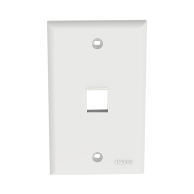 [N4-NK1FNWH-74114] Placa de Pared Vertical, Salida Para 1 Puerto Keystone, Color Blanco