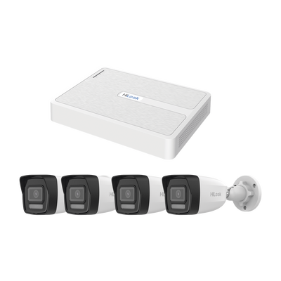 [N4-KIPH4B4MP/A-239125] Kit IP 2 Megapixel / NVR de 8 Canales con 8 Puertos PoE / 4 Cámaras IP Bala para Exterior / Micrófono Integrado