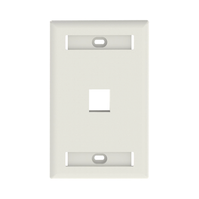 [N4-NK1FIWY-74111] Placa de Pared Vertical, Salida Para 1 Puerto Keystone, Con Espacios Para Etiquetas, Color Blanco Mate