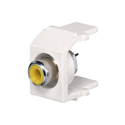 [N4-NKRSMYEIY-74342] Conector RCA Keystone, con RCA para Soldar Color Amarillo, Módulo Marfil