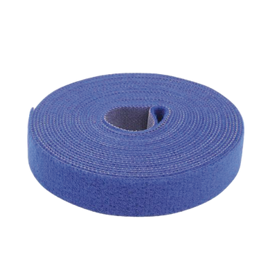 [N4-PST-C05-001-BLU-229990] Cinta de Contacto Autoadherente Color Azul / 1.6 cm x 25 metros / Espalda con Espalda (Gancho y Bucle)