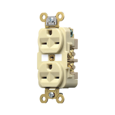 [N4-HUB-HBL-566-2I-207860] Contacto Dúplex 15 A 250 V / 2 Polos 3 Hilos / Nema 6-15R / Grado Industrial /Color Marfil.