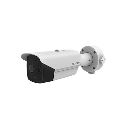 [N4-DS-2TD2617-3/QA-210548] Bala IP Dual / Térmica 3.1 mm (160 x 120) / Óptico 4 mm (4 Megapixel) / Termométrica / Detección de Temperatura / PoE /Exterior IP66 / Sirena y Luz Intermitente Integrada / MicroSD