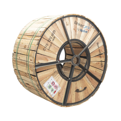 [N4-GYFS-12C/4KM-190770] Carrete de 4 km de Fibra Óptica para Exterior G.652D, Armada, Monomodo de 12 Hilos, Loose Tube, Color Negro, Para Instalación en Ducto Subterráneo o Enterrado Directo