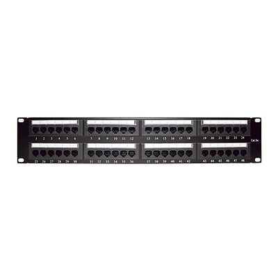 [N4-LP-PP-508-65980] Panel de parcheo de impacto (110) UTP de 48 puertos Cat5e 19in, 2U con barra para organizar cable