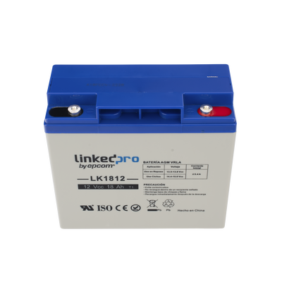 [N4-LK1812-232022] Batería 12 V / 18 Ah / UL / Tecnología AGM / Vida útil promedio de 5 años / Para uso en equipo electrónico, Alarmas de Intrusión / Incendio/ Control de acceso / Video Vigilancia / Terminales T1