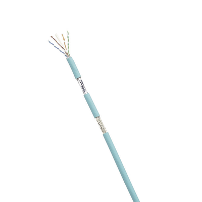 [N4-ISFCH6X04ATL-UG-184037] Bobina de Cable Blindado SF/UTP Categoría 6A, Uso Industrial con Resistencia al Aceite y Rayos UV, Multifilar 24/7 (Flexible), Color Azul Cerceta, Bobina de 305m