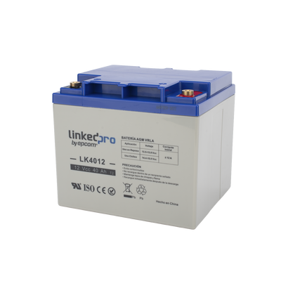 [N4-LK4012-230417] Batería 12 V / 40 Ah / UL / Tecnología AGM / Para uso en equipo electrónico, Alarmas de Intrusión / Incendio/ Control de acceso / Video Vigilancia / Terminales T2