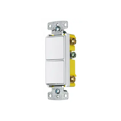 [N4-HUB-RCD-101W-208406] Interruptor Residencial 15 A 120-277 V, con 2 Bases Unipolares, Cableado lateral, Color Blanco.