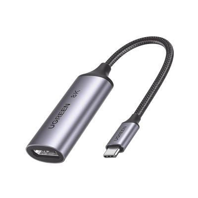 [N4-15575-234584] Cable Adaptador USB-C a DP 1.4 |  8K@60Hz | 4K@240Hz | Compatible con Thunderbolt 3 & 4 | HDR | eARC | DTS |  Dolby | 3D | ALLM | VRR | Admite Multi-Stream (MST) | Longitud del cable 10cm | Caja de Aluminio.