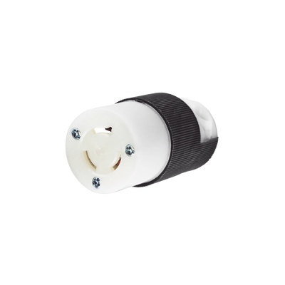 [N4-HUB-HBL-457-9C-213864] Conector Industrial con Bloqueo de Media Vuelta / 15 A 250 V CA / 2 Polos 3 Hilos / Nema L6-15R / Color Blanco y Negro.