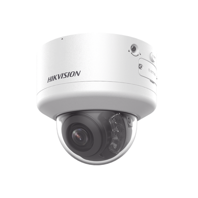 [N4-DS-2CD3746G2HT-LIZSU(PTRZ)-234878] Domo IP 4 Megapixel / Lente Mot. 2.7 a 13.5 mm / Dual Light (40 mts IR + 40 mts Luz Blanca  / Exterior IP66 / IK10  / Audio y Alarma I/O / PoE+ / ONVIF / Micro SD / 4 Analíticos: AcuSense, Deteccion Facial, Conteo de Personas por Cruce y Zona