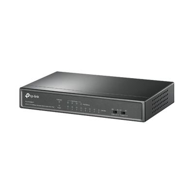 [N4-TLSF1008LP-189956] Switch PoE No Administrable de Escritorio / 8 puertos 10/100 Mbps / 4 puertos PoE af / Presupuesto 41 W / Modo extensor PoE hasta 250 metros / Calidad video prioritaria