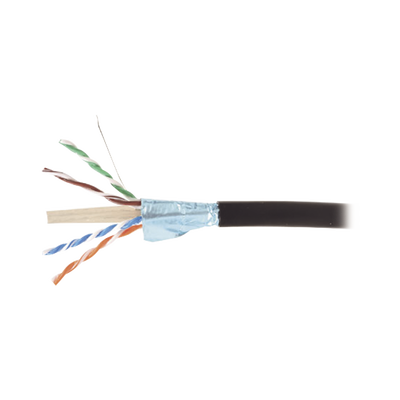 [N4-9A6O4-A5-01AR1A-171786] Bobina de Cable Blindado F/UTP de 4 Pares, Para Exterior con Gel, Cat6A (23 AWG), Industrial para Climas Extremos, Enterrado Directo, Color Negro, 305 m