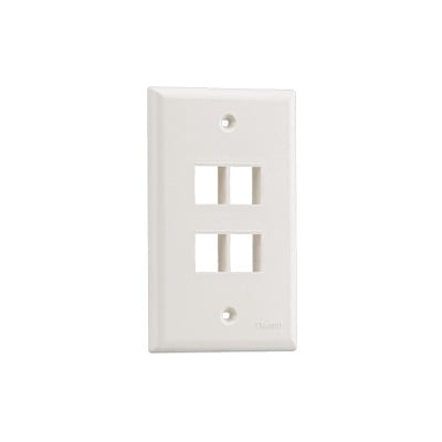 [N4-NK4FNEI-74142] Placa de Pared Vertical, Salida Para 4 Puertos Keystone, Color Marfil