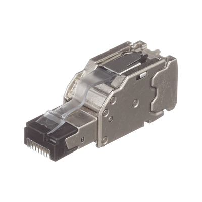 [N4-FPS6X88MTG-X-190862] Plug RJ45 Blindado, Instalación Recta, Terminación en Campo Certificable, Compatible con Cat5e, Cat6 y Cat6A, Color Plata, Paquete de 10 Piezas