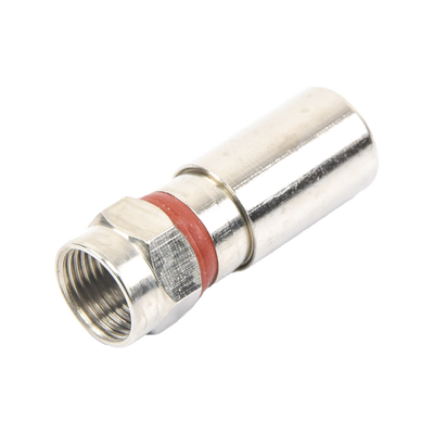 [N4-TT-CON-510-RG6-189619] Conector F Macho de Compresión, Metálico para cable RG-6, Cuerpo de Bronce Niquelado.