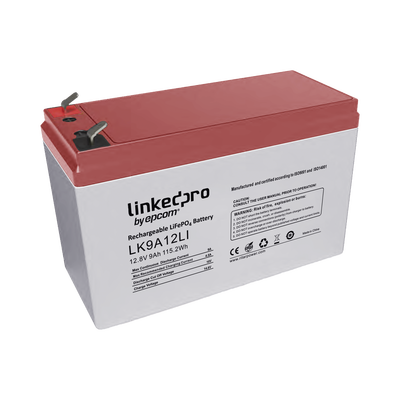 [N4-LK9A12LI-236089] Batería de Litio 12.8 Vcc / 9 Ah / Tecnología LiFePO4 /2000 Ciclos de Vida/ Para uso en equipo electrónico, UPS (litio) / Incendio/ Control de acceso / Video Vigilancia / Terminales F1 ( Incluye adaptador para terminal F2 )