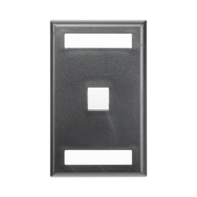 [N4-NK1FBL-168311] Placa de Pared Vertical, Salida Para 1 Puerto Keystone, Con Espacios Para Etiquetas, Color Negro