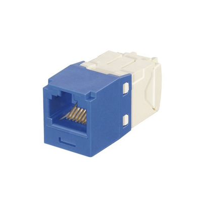 [N4-CJK688TGBU-189111] Conector Jack RJ45 Estilo TG con Llaveado Azul, Mini-Com, Categoría 6, de 8 posiciones y 8 cables