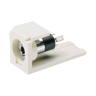 [N4-CM35MSSIW-190653] Módulo Estéreo de 3.5mm (1/8"), Tipo Mini-Com, Para Soldar, Color Blanco Mate
