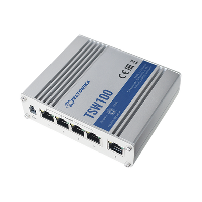 [N4-TSW100-188315] Switch Industrial No-Administrable 5 puertos Gigabit, PoE en 4 puertos 802.3af/at (120W)