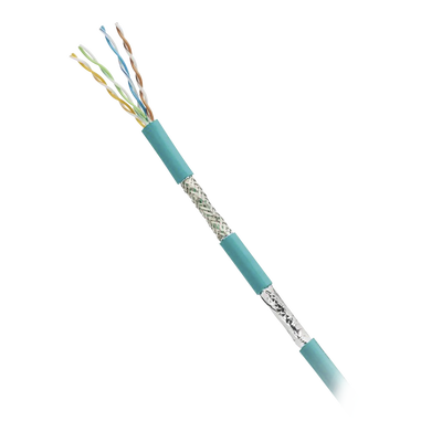 [N4-ISFCH5C04ATL-XG-184033] Bobina de Cable Blindado SF/UTP Categoría 5e de 4 pares, Uso Industrial con Resistencia al Aceite y Rayos UV, Multifilar 24/7 (Flexible), Color Azul Cerceta, Bobina de 305m