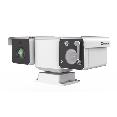 [N4-HM-TD5537T-25/W-216611] Mini Punta de Poste IP Dual / Térmica 25 mm (384 X 288) + Óptico 32X (4 Megapixel) / 800 mts IR / IP66 / Detección de Temperatura / microSD