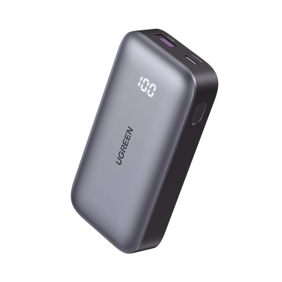 [N4-25185-224368] Mini Power Bank 30W  | 10 000 mAh |  2 Puertos PD3.0, USB C+A | Carga Rápida | Pantalla Digital | Compatible con iPhone 16 Pro Max/15/14, MacBook Air, iPad, Galaxy S24 Ultra, | Color Negro.