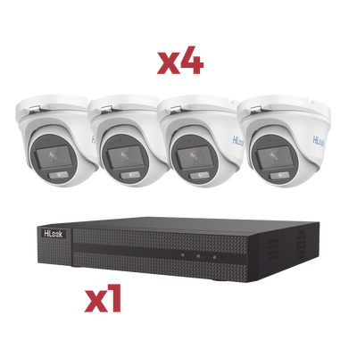 [N4-HL24TKIT-240859] [Kit] DVR 4 Canales TurboHD + 1 Canal IP / 2 Megapixel (1080pLite) / AcuSense Lite / Audio por coaxitron / 1 Bahia de disco duro / 4 Cámaras Metalicas / 2 Megapixel tipo turret / ColorVu Lite + Microfono Integrado