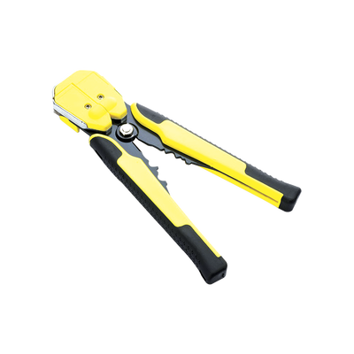 [N4-JX-1301-152593] Pinza multifuncional Pelacables, con terminal de pestaña, prensado automático de color amarillo.