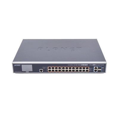 [N4-GS-6320-24UP2T2XV-188165] Switch Administrable L3, 24 puertos Gigabit PoE 802.3bt, 2 puertos 10G SFP+, Pantalla Tactil, Fuente Redundante, (600W)