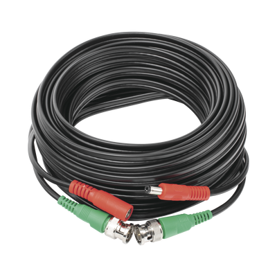 [N4-DIY-10M-HD-142279] Cable coaxial ( BNC RG59 ) + Alimentación / SIAMÉS / 10 Metros / 100 % COBRE / Para Cámaras 4K  / Uso interior y exterior