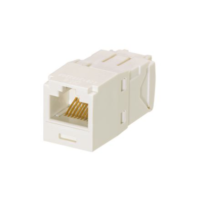 [N4-CJ688TGAW-190505] Conector Jack RJ45 Estilo TG, Mini-Com, Categoría 6, de 8 posiciones y 8 cables, Color Blanco Ártico