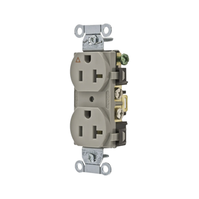 [N4-HUB-IG5352GY-213466] Contacto Dúplex Conexión a Tierra Aislada/ 20 A 125 V/ 2 polos 3 Hilos/ Color Gris/ Nema 5- 20R/ Grado Comercial.