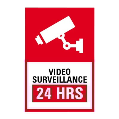 [N4-SYS-LETVIDI-81332] Letrero de Videovigilancia en Poliestireno (Inglés)
