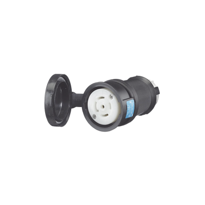 [N4-HUB-HBL-2813-226663] Conector Industrial con Bloqueo de Media Vuelta / 30 A 120/208 V CA / Nema L21-30R / 4 Polos 5 Hilos / Color Blanco y Negro / / Grado Industrial.