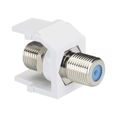 [N4-NKFWH-74302] Módulo Acoplador Coaxial Tipo F, Keystone, de 75 Ohms, 3.0 GHz, Color Blanco