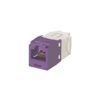 [N4-CJ688TGVL-177990] Conector Jack RJ45 Estilo TG, Mini-Com, Categoría 6, de 8 posiciones y 8 cables, Color Violeta